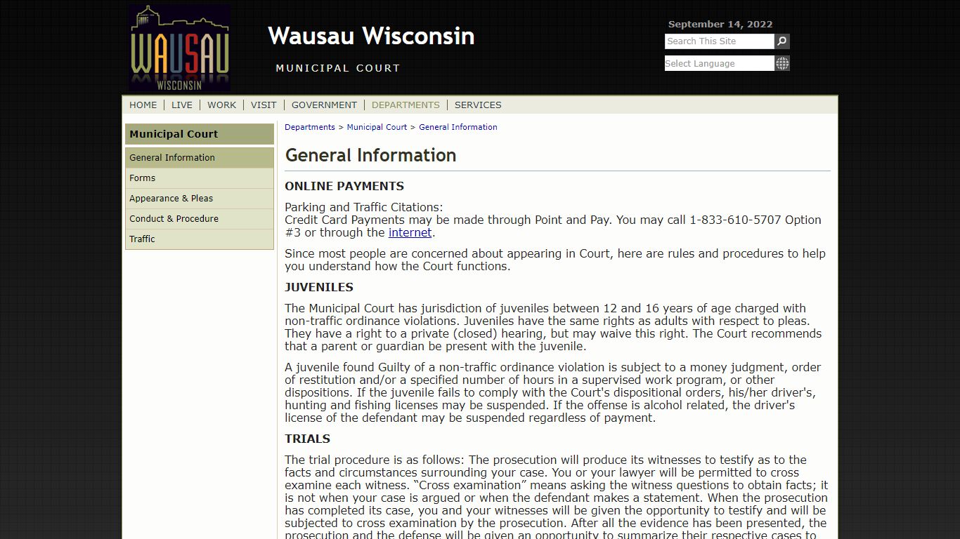 General Information - Wausau, Wisconsin